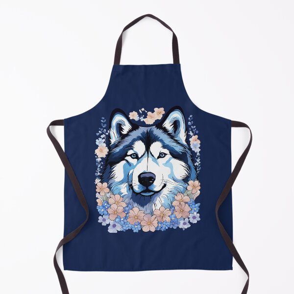 Item preview, Alaskan Malamute Dog Surrounded By Forget-Me-Nots designed and sold by taiche.