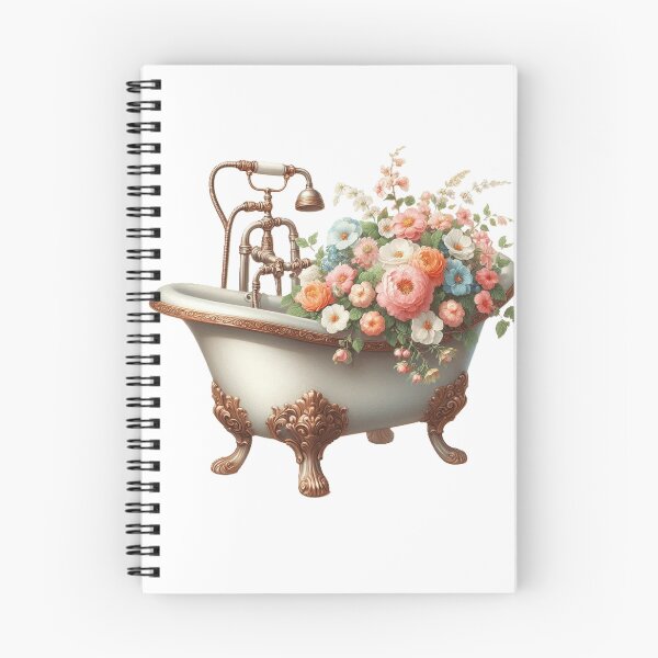 Item preview, Beautiful vintage bathtub with flowers designed and sold by nicnacc.