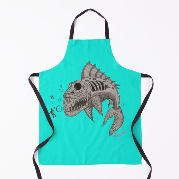 Item preview, monster fish pencil drawing skull designed and sold by pksart1.
