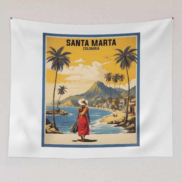 Item preview, Santa Marta Colombia Retro Vintage Poster Tourism  designed and sold by TravelersGems.