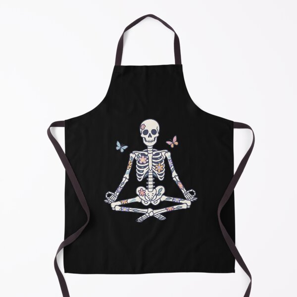 Item preview, Yoga Skeleton with Floral Tattoos – Mindful Goth Art designed and sold by ColorSplash123.