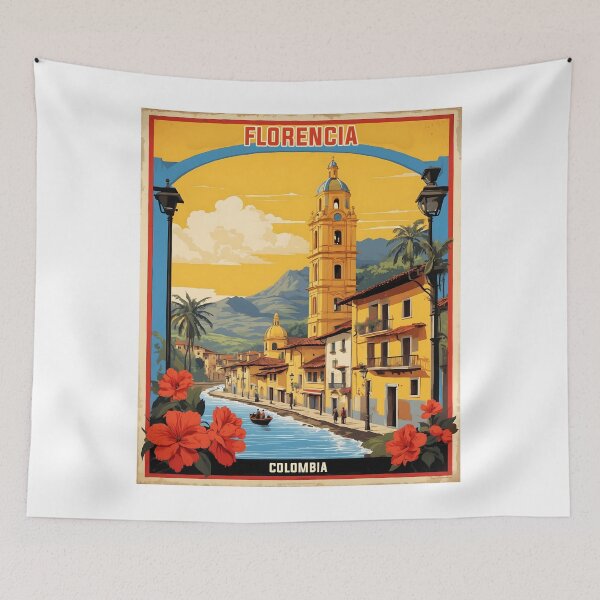 Item preview, Florencia Colombia Retro Vintage Poster Tourism  designed and sold by TravelersGems.
