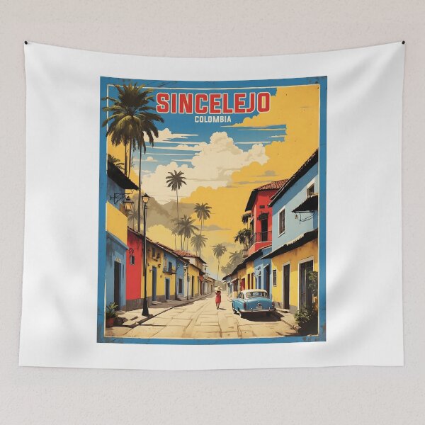 Item preview, Sincelejo Colombia Retro Vintage Poster Tourism  designed and sold by TravelersGems.