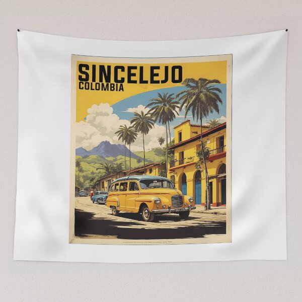 Item preview, Sincelejo Colombia Retro Vintage Poster Tourism  designed and sold by TravelersGems.