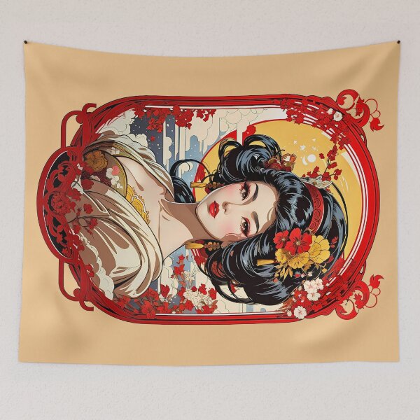 Item preview, Seductive Busty Geisha Pinup Traditional Meets Anime Lust designed and sold by BorgSpareParts.
