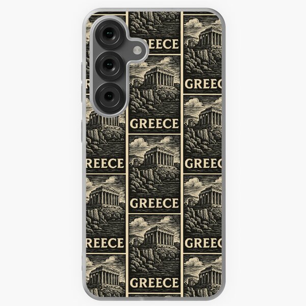 Item preview, Greece Linocut Style  designed and sold by Thistle-TShop.