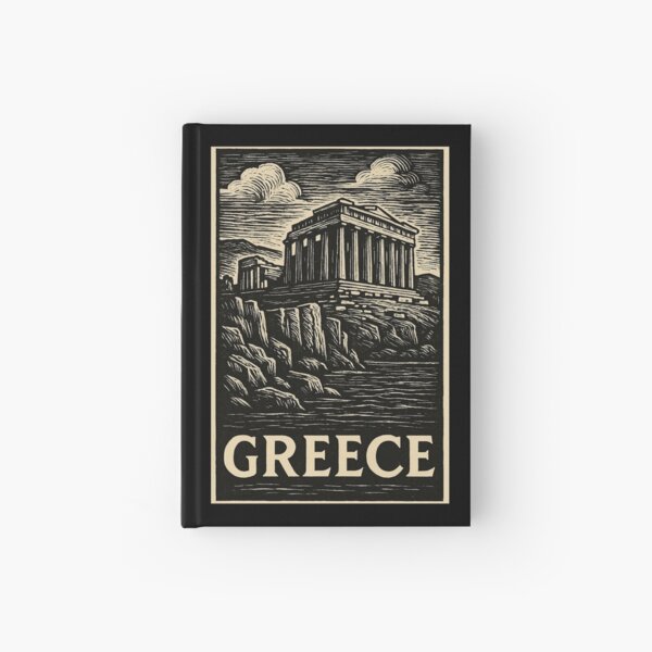 Item preview, Greece Linocut Style  designed and sold by Thistle-TShop.