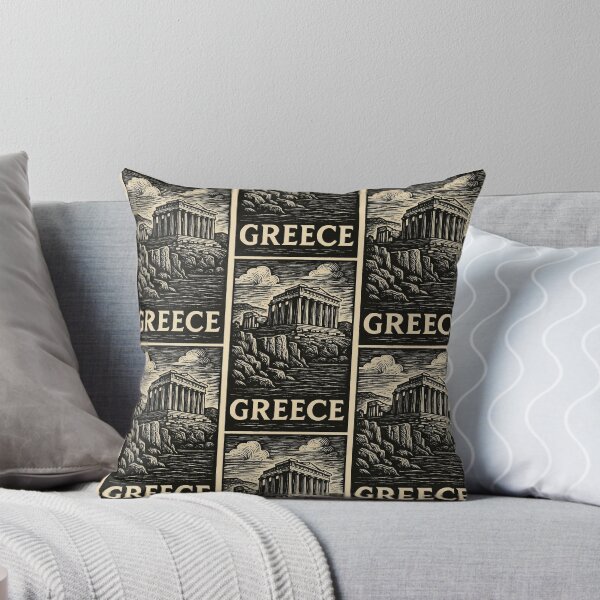 Item preview, Greece Linocut Style  designed and sold by Thistle-TShop.
