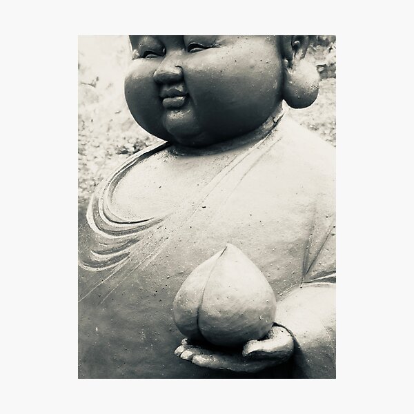 Item preview, Baby Buddha Sculpture Black and White Photograph designed and sold by KCMagrath.