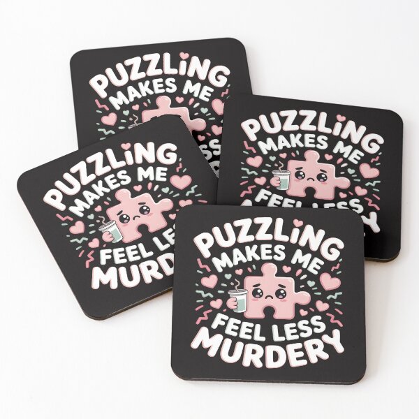 Item preview, Puzzling Makes Me Feel Less Murdery – Kawaii Pastel Puzzle Shirt designed and sold by Slavicsoul.