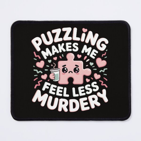 Item preview, Puzzling Makes Me Feel Less Murdery – Kawaii Pastel Puzzle Shirt designed and sold by Slavicsoul.