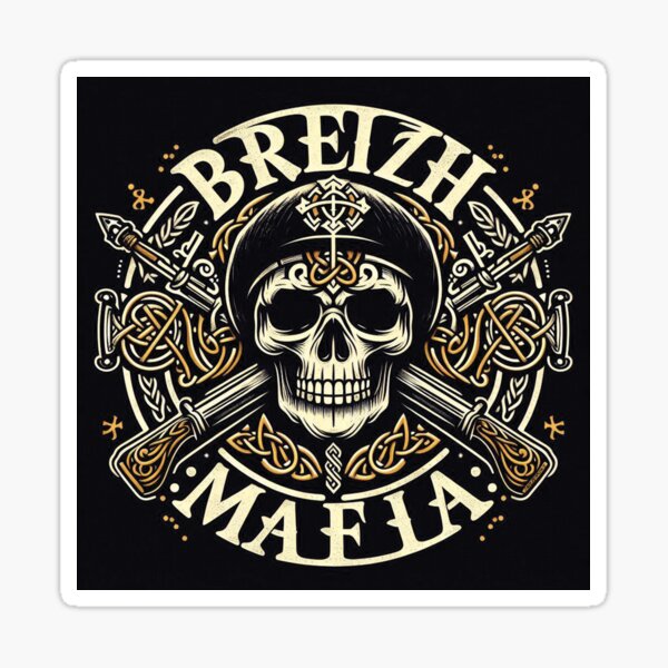 Aperçu de l'œuvre Breizh Mafia - Motifs celtiques crâne 1 créée et vendue par Punky's Mania.