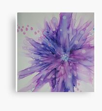 purple flowers and raindrops Canvas Print