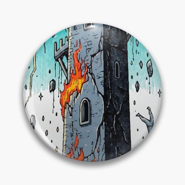 Item preview, Boho Illustration of The Tower - Sudden Change and Revelation Tarot Card designed and sold by  Ojo de Lilith.