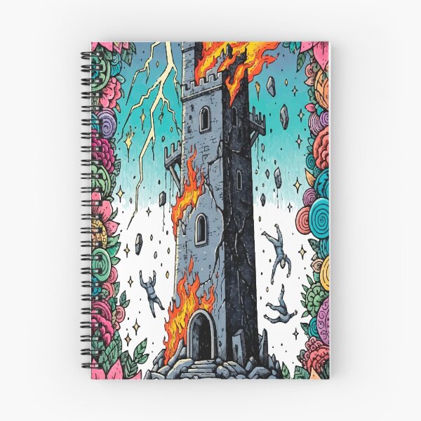 Item preview, Boho Illustration of The Tower - Sudden Change and Revelation Tarot Card designed and sold by  Ojo de Lilith.