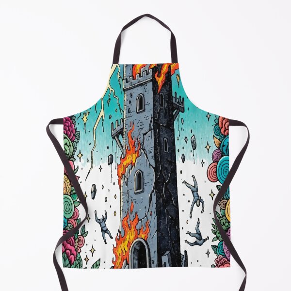 Item preview, Boho Illustration of The Tower - Sudden Change and Revelation Tarot Card designed and sold by Ojo de Lilith.