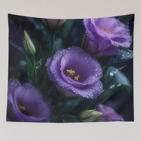 Item preview, Elegant Purple Lisianthus (Eustoma) Flowers – Delicate Botanical Art Print designed and sold by ArtiQreate.