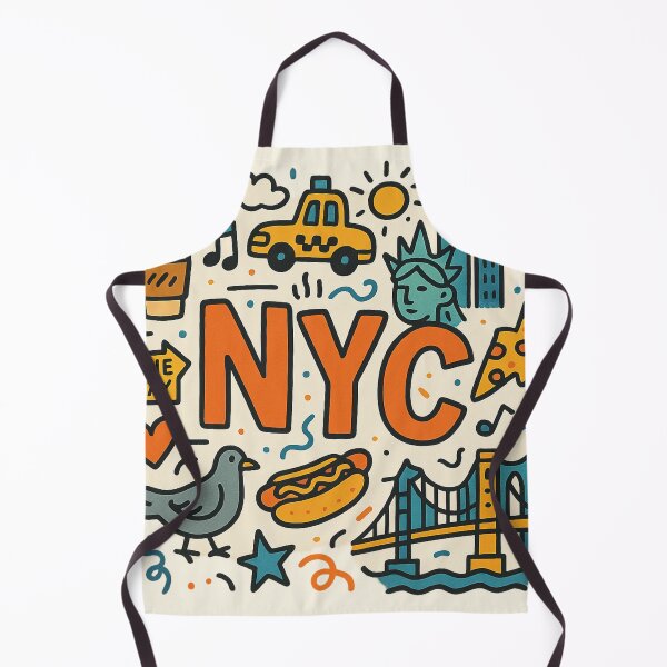 Item preview, NYC Doodle Collage – Cute & Colorful New York City Icons designed and sold by GirlyPopped.