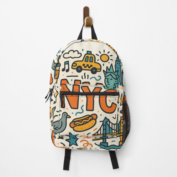 Item preview, NYC Doodle Collage – Cute & Colorful New York City Icons designed and sold by GirlyPopped.
