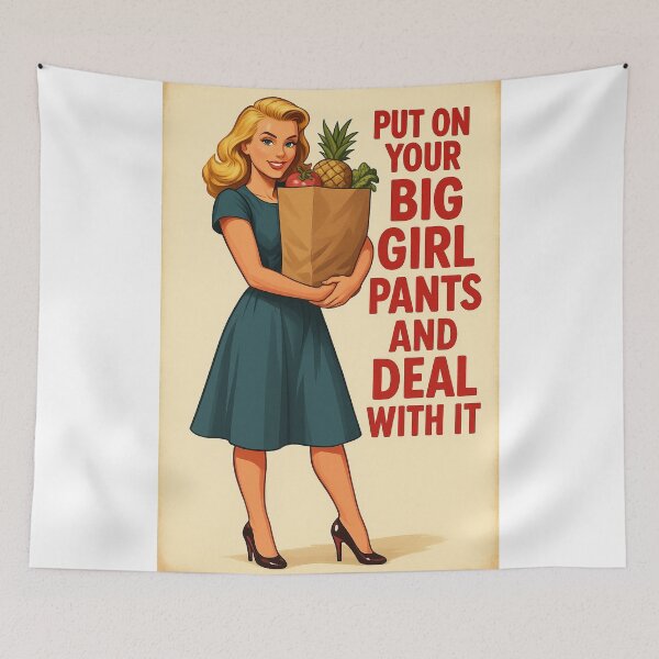 Item preview, Put On Your Big Girl Pants and Deal With It – Retro Pin-Up Motivational Art designed and sold by Emilia-Design.