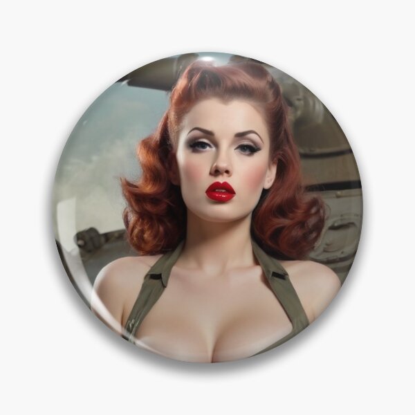 Item preview, Vintage 1950s Army Red Head Pin Up designed and sold by MissSaylor.