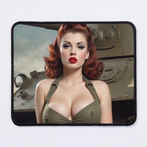 Item preview, Vintage 1950s Army Red Head Pin Up designed and sold by MissSaylor.