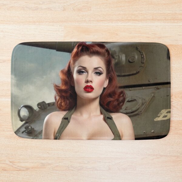 Item preview, Vintage 1950s Army Red Head Pin Up designed and sold by MissSaylor.