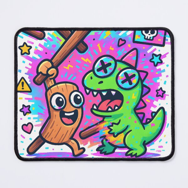 Item preview, Tun Tun Saur vs Kawaii T-Rex – Brainrott Showdown designed and sold by GlitchBunnyLab.