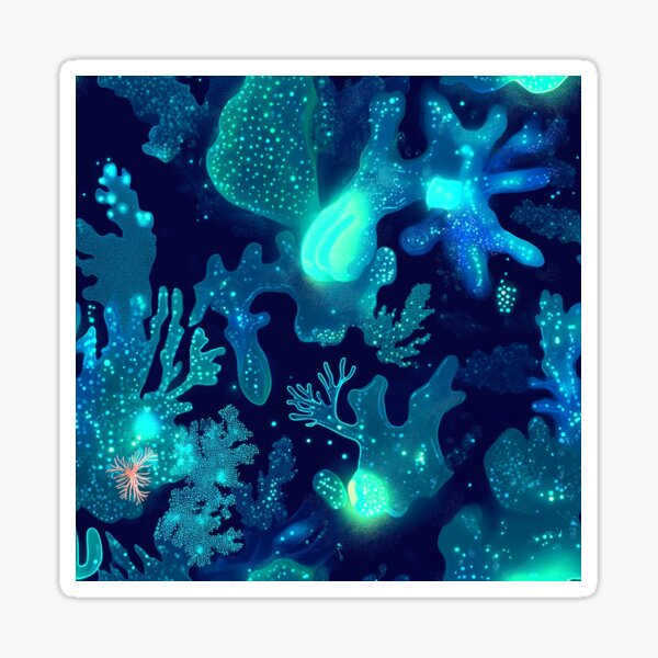 Vista previa del artículo con la obra «Coral neón de fusión eléctrica orgánica», diseñado y vendido por MidArtForge.