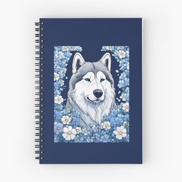 Item preview, Alaskan Malamute Surrounded By Forget-Me-Nots designed and sold by taiche.