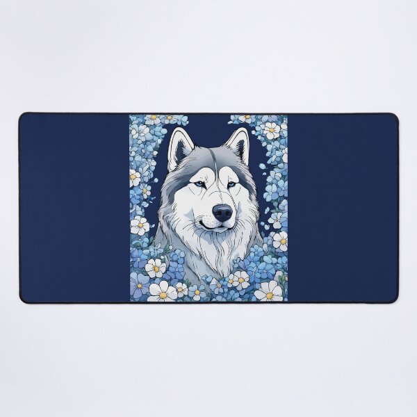 Item preview, Alaskan Malamute Surrounded By Forget-Me-Nots designed and sold by taiche.