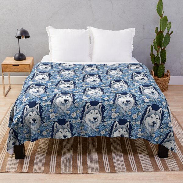 Item preview, Alaskan Malamute Surrounded By Forget-Me-Nots designed and sold by taiche.