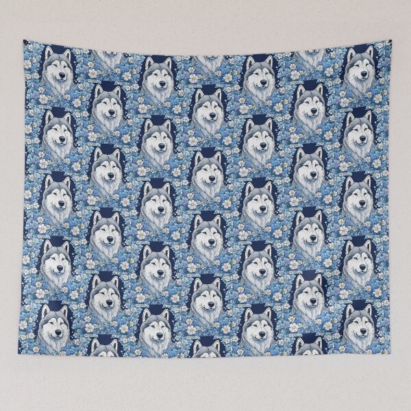 Item preview, Alaskan Malamute Surrounded By Forget-Me-Nots designed and sold by taiche.