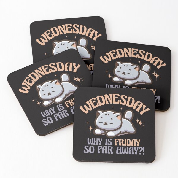 Item preview, Wednesday Mood – Cute Lazy Cat Waiting for Friday designed and sold by Hana Moon.