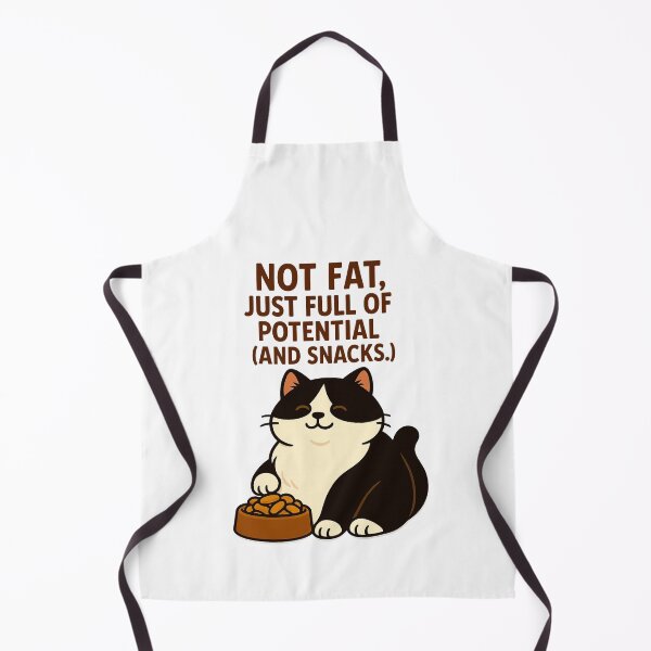 Item preview, Not Fat, Just Full of Potential – Tuxedo Cat Snack Quote designed and sold by FriskySloths.