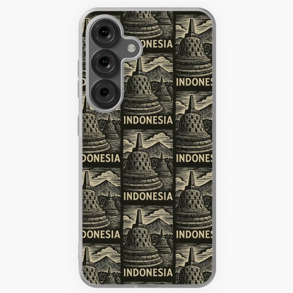 Item preview, Indonesia Linocut Style  designed and sold by Thistle-TShop.
