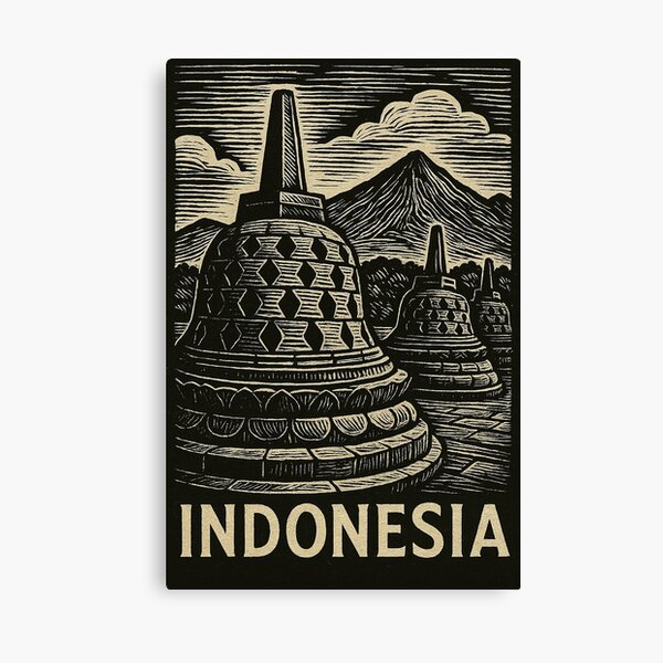 Item preview, Indonesia Linocut Style  designed and sold by Thistle-TShop.