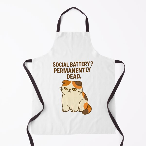 Item preview, Social Battery? Permanently Dead – Grumpy Anti-Social Cat designed and sold by FriskySloths.