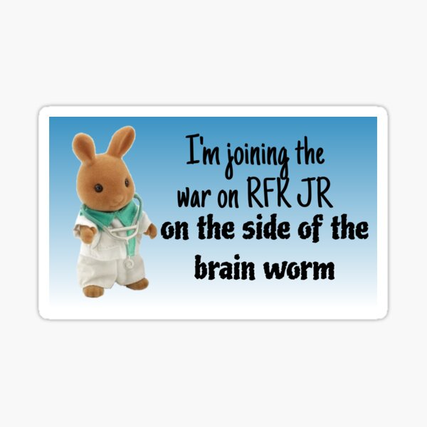 Item preview, RFK Jr. Brain worm sticker funny designed and sold by unequivocallyso.