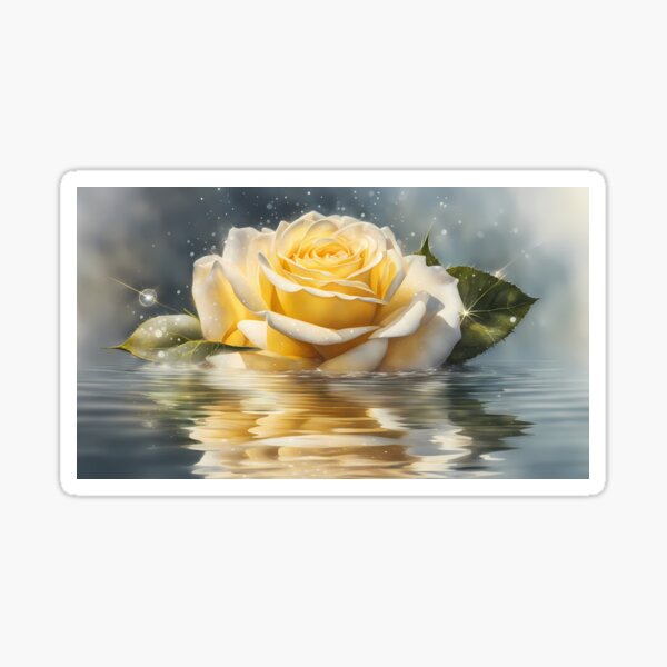 Item preview, Light Yellow Rose in Water designed and sold by BookCovered.
