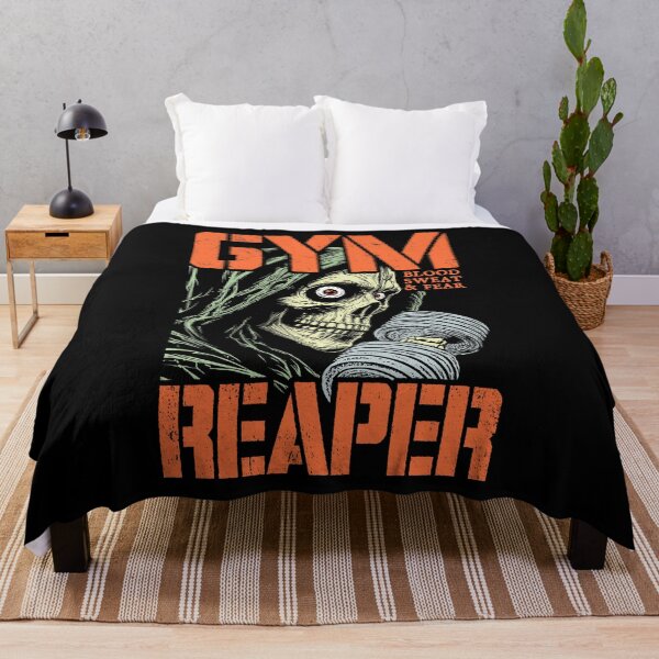 Artikelvorschau, Gym Reaper Lustiges Vintage Horror Workout Fitness Training entworfen und verkauft von GrandeDuc.