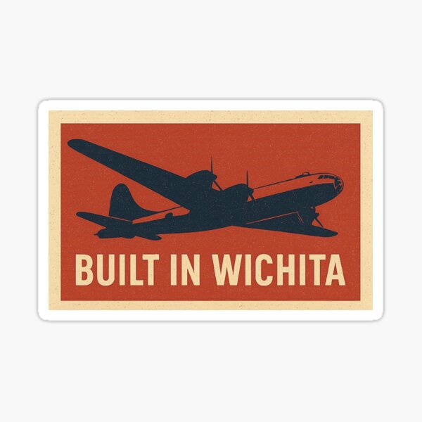 Item preview, Built in Wichita – Vintage Bomber Plane Aviation Design designed and sold by 283Designs.
