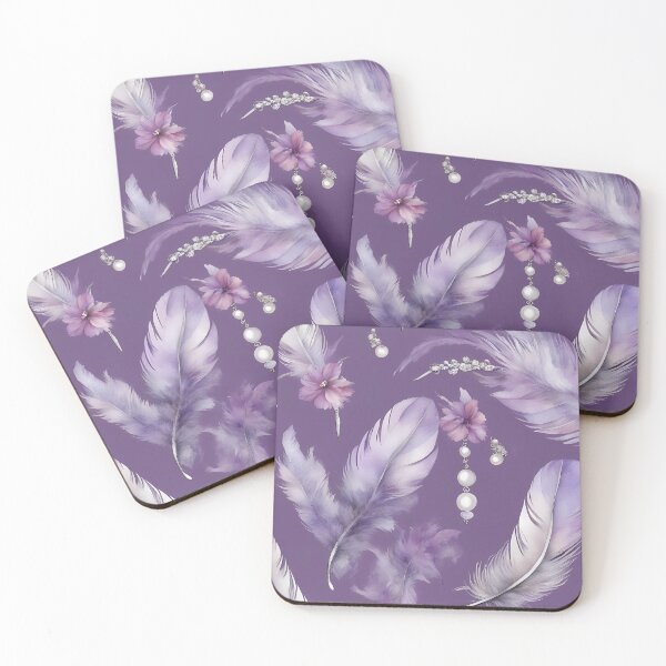 Item preview, Purple Feathers with Pearls designed and sold by CalmnessbyChoice.