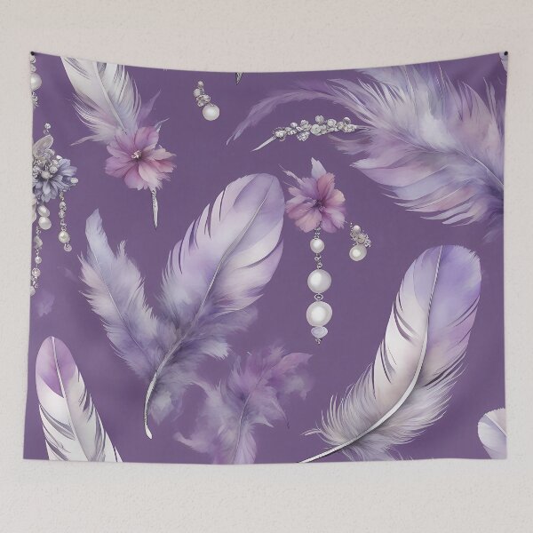 Item preview, Purple Feathers with Pearls designed and sold by CalmnessbyChoice.