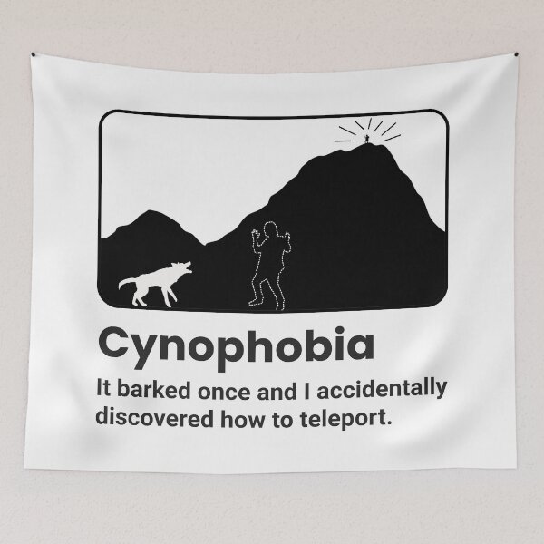 Item preview, Funny Cynophobia Design – Fear of Dogs Teleport Meme designed and sold by rherondesigns.