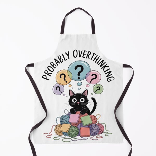 Item preview, Probably Overthinking – Black Cat Watercolor Art designed and sold by jubileejungle.