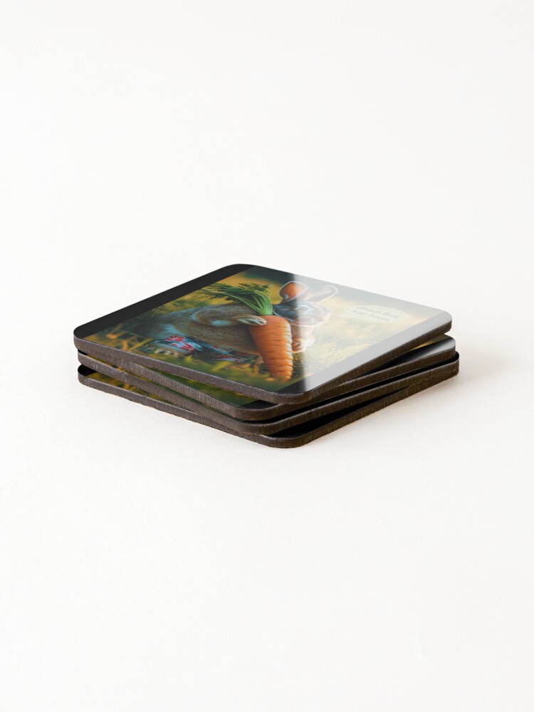 Thumbnail 4 of 5, Coasters (Set of 4), Snack First, Hop Never designed and sold by StaggDevon.