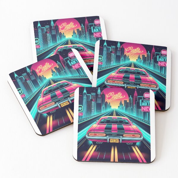 Item preview, Neon Muscle – Classic American Car on Futuristic Highway (Vector Art) designed and sold by ashokreddy343.