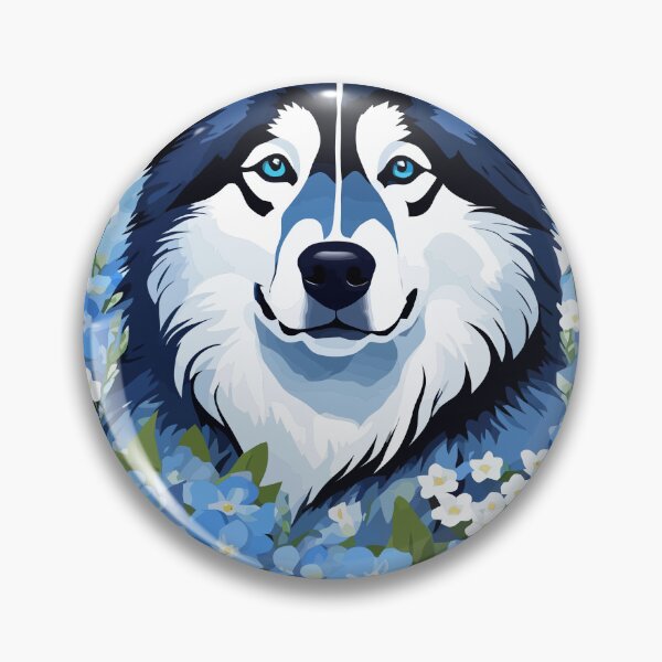 Item preview, Alaskan Malamute And Forget-Me-Nots Wildflowers designed and sold by taiche.