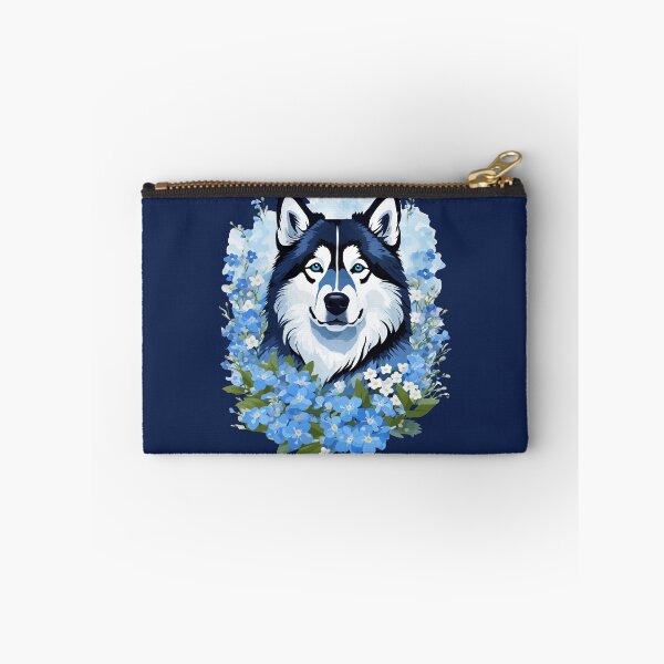 Item preview, Alaskan Malamute And Forget-Me-Nots Wildflowers designed and sold by taiche.